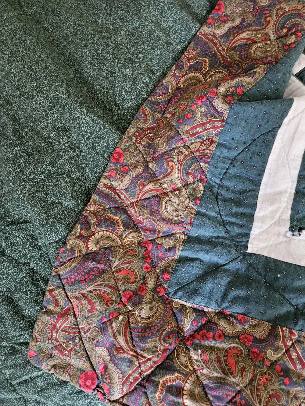 Classic Patchwork Star Quilt With Paisley Accents